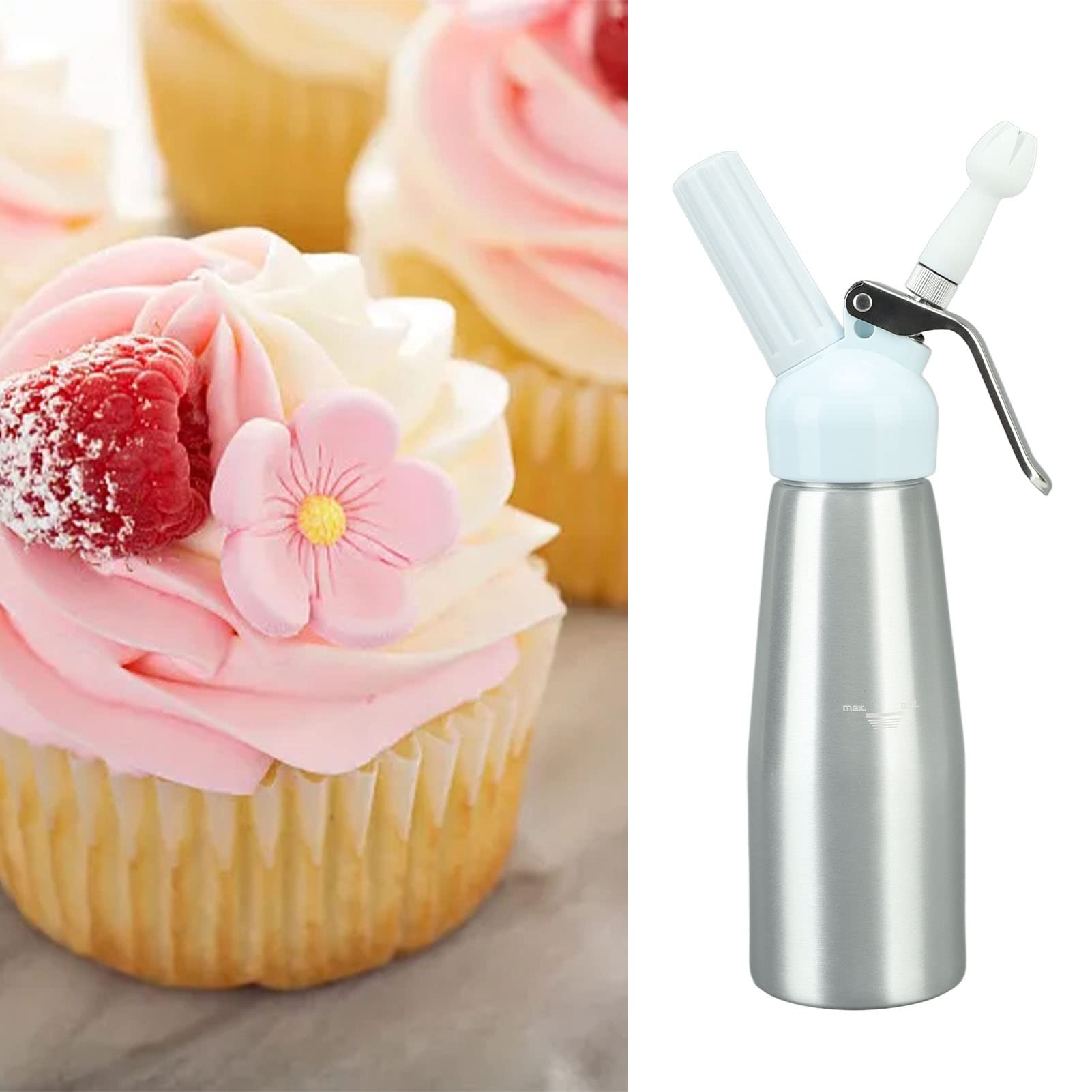 Amazon.co.jp: Miokycl 500ml クリームホイッパー ステンレススチール